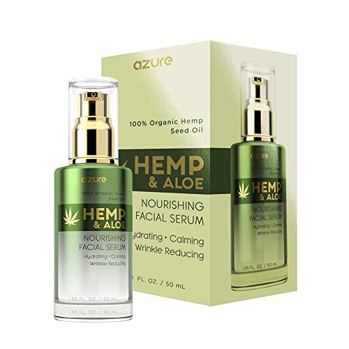 AZURE Hemp & Aloe Nourishing Facial Serum - Moisturizing, Calming & Revitalizing | Reduces Wrinkles, Fine Lines & Creases | Restores Dehydrated Skin | Made in Korea - 50mL