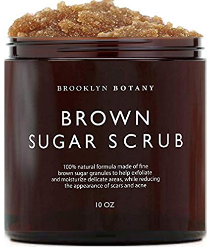 Brooklyn Botany Brown Sugar Body Scrub - Great as Face Scrub & Exfoliating Body Scrub for Acne Scars, Stretch Marks, Foot Scrub, Great Gifts For Women - 10 oz