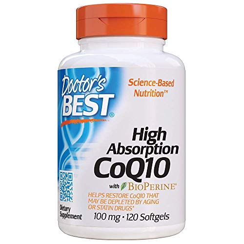 Doctor's Best High Absorption CoQ10 with BioPerine, Gluten Free, Naturally Fermented, Heart Health, Energy Production,100 mg 120 Softgels