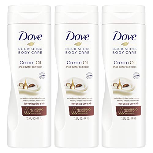 Dove Cream Oil Body Lotion with Warming Vanilla Scent, Moisturizer for Dry Skin Shea Butter Body Lotion For Women 13.5 oz 3 Count