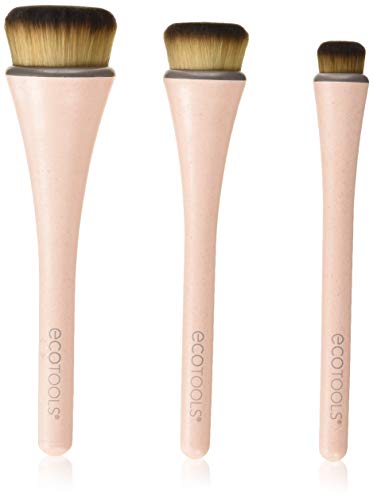 EcoTools 360 Ultimate Blend Makeup Brushes, For Cream & Stick Makeup, Foundation, Concealer, Highlighter, Blush Set of 3