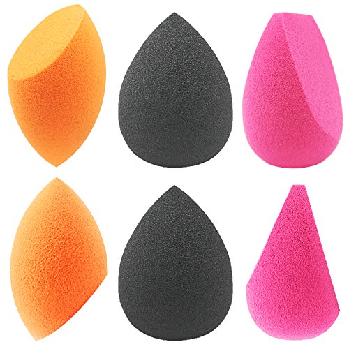 EmaxDesign Makeup Sponges, 6 Pieces Makeup Blender Sponge, Foundation Blending Blush Concealer Eye Face Powder Cream Beauty Sponge