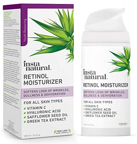 InstaNatural Retinol Moisturizer Anti Aging Night Face Cream - Face & Neck Wrinkle Lotion - Reduce Appearance of Wrinkles, Dark Circles, Fine Lines & Acne - Vitamin C Hyaluronic Acid Complex - 3.4 oz