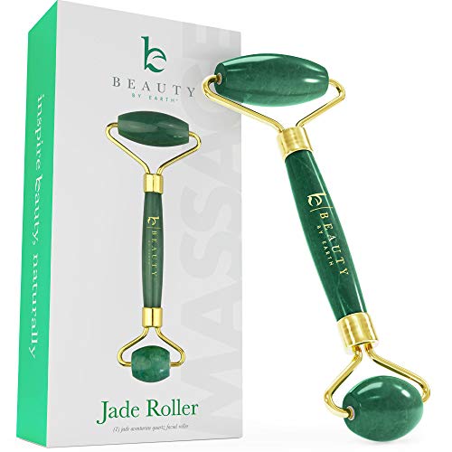 Jade Roller for Face - Face & Neck Massager for Skin Care, Facial Roller to Press Serums, Cream and Oil Into Skin, Lymphatic Drainage Massager Skin Care Tool, Eye Massager and Neck Roller (1 Pack)