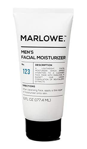 MARLOWE. No. 123 Men's Facial Moisturizer 6 oz | Lightweight Daily Face Lotion for Men | Best for Dry or Oily Skin | Made with Natural Ingredients & Anti-Aging Extracts