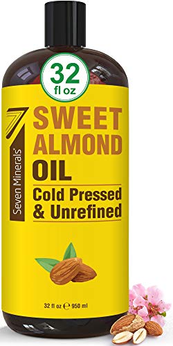 NEW Cold Pressed Sweet Almond Oil - Big 32 fl oz Bottle - Unrefined & 100% Natural - For Skin & Hair, with No Added Ingredients - Perfect Carrier Oil for Essential Oils