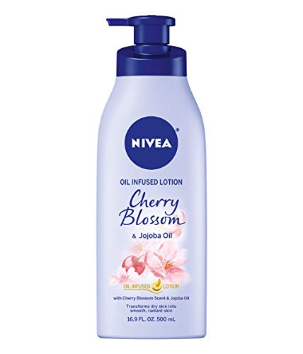 NIVEA Oil Infused Body Lotion Cherry Blossom and Jojoba Oil, 16.9 Fluid Ounce