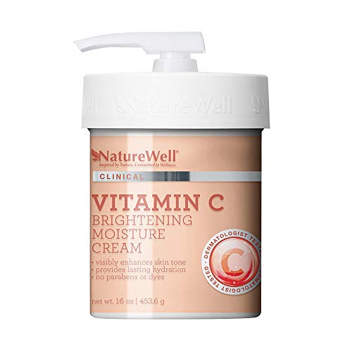 NatureWell Vitamin C Brightening Moisture Cream for Face & Body, 16 oz | Clinical | Provides Lasting Hydration & Visibly Enhances Skin Tone