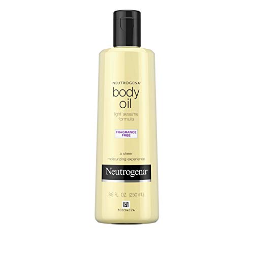 Neutrogena Fragrance-Free Lightweight Body Oil for Dry Skin, Sheer Moisturizer in Light Sesame Formula, 8.5 fl. oz