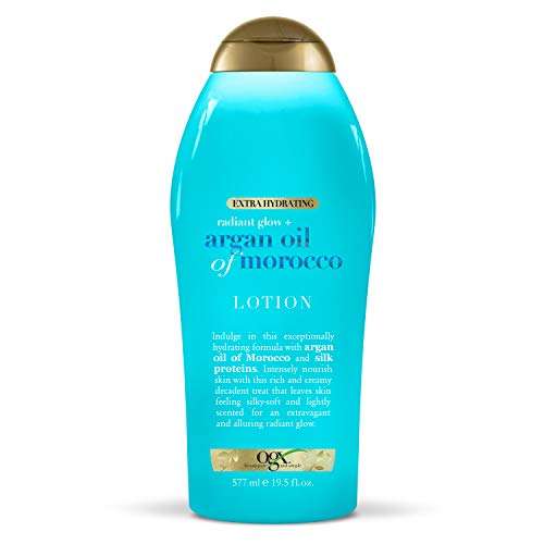 OGX Radiant Glow + Argan Oil of Morocco Extra Hydrating Lotion, 19.5 Fl Oz (Pack of 1)