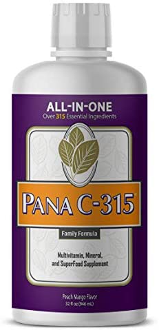 Pana C-315 Peach Mango Liquid Nutritional Supplement – 32 fl. oz | Professionally Formulated to Support Overall Health | Enhanced with 315 Vitamins, Minerals & Superfoods