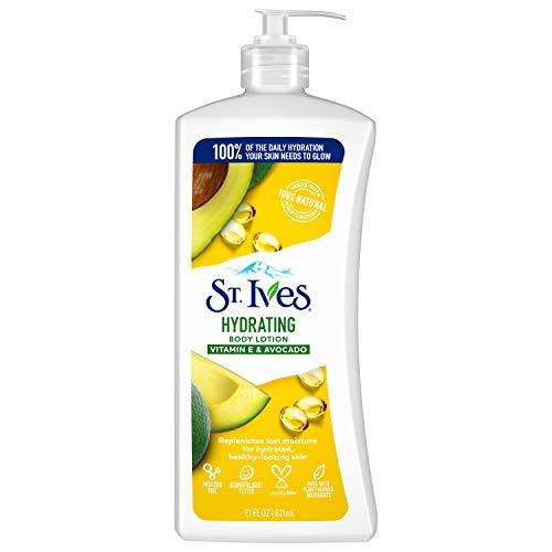 St. Ives Hydrating Body Lotion, Vitamin E and Avocado, 21 oz, Pack of 4