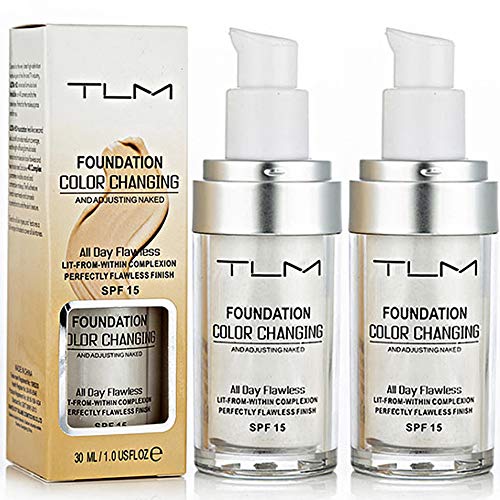 TLM Flawless Colour Changing Foundation Makeup, Base Nude Face Concealer Cover Cream, Foundation liquid, BB Cream, Invisible Pores, Moisturizing Liquid Cover Concealer, Universal for ALL Skin Type