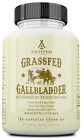 Ancestral Supplements Gallbladder w/Ox Bile & Liver — Supports Gallbladder, Bile Flow & Digestive Health (180 Capsules)