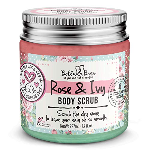 Bella and Bear Rose & Ivy Body Scrub Exfoliator - Cruelty-Free - Vegan (7oz)