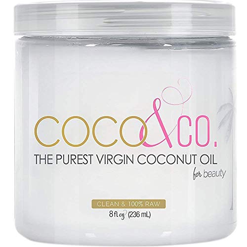 COCO & CO. Organic Pure Extra Virgin Coconut Oil for Hair & Skin, Beauty Grade, 8 Fl Oz (Pack of 1)