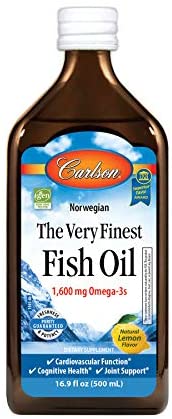 Carlson Labs Very Finest Fish Oil Nutritional Supplement, Lemon, 16.9 Fluid Ounce