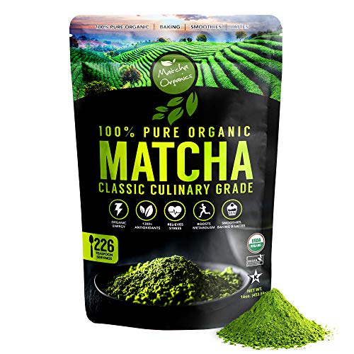 Classic Culinary Matcha Green Tea Powder – 100% Pure Vegan Matcha with 1500+ Antioxidants – USDA Organic Green Superfood Powder for Baking, Smoothies, & Matcha Tea Lattes by Matcha Organics, 16oz