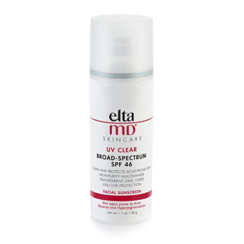 EltaMD UV Clear Facial Sunscreen Broad-Spectrum SPF 46 for Sensitive or Acne-Prone Skin, Oil-free, Dermatologist-Recommended Mineral-Based Zinc Oxide Formula