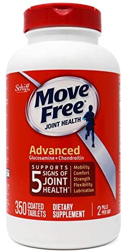 Glucosamine and Chondroitin Advanced Joint Health Supplement Tablets, Move Free (350 Count in a Bottle), Supports Mobility, Flexibility, Strength, Lubrication & Comfort