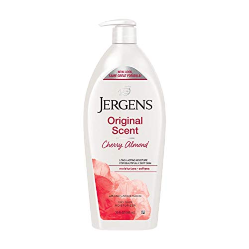 Jergens Original Scent Dry Skin Moisturizer, 32 Ounce Body Lotion, with HYDRALUCENCE blend and Cherry Almond Essence, for Long Lasting Skin Hydration