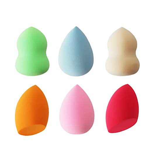 Makeup Sponge Multi Color Foundation Blending Flawless Makeup Blender Beauty Sponge Set for Liquid Creams and Powders Gift for Girl Best Friend by BLUECC (6pcs)