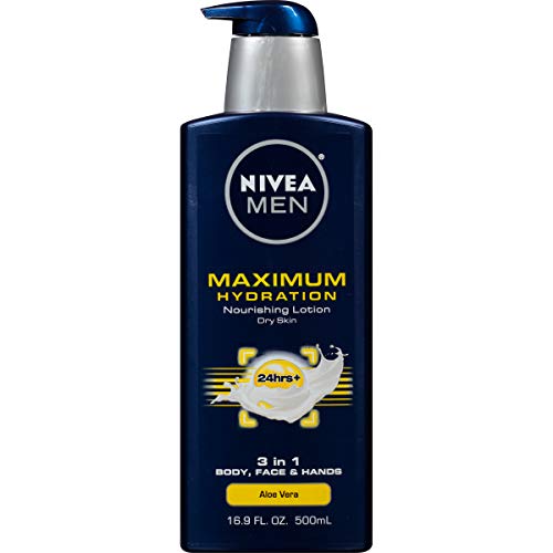 NIVEA Men Maximum Hydration 3-in-1 Nourishing Lotion - Body, Face, Hands - 16.9 Oz. Pump Bottle