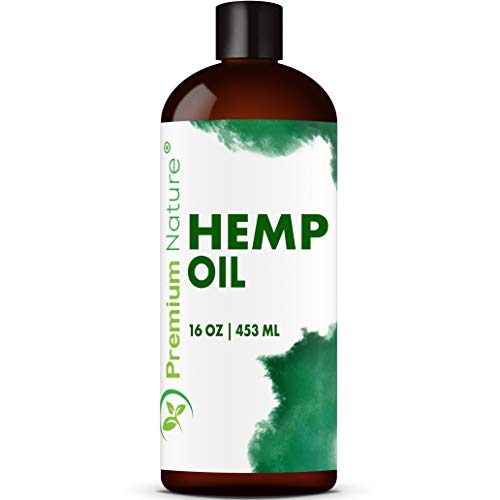 Organic Hemp Seed Carrier Oil - Pure, Unrefined, Natural Massage Oil Cold Pressed Aromatherapy 16 oz