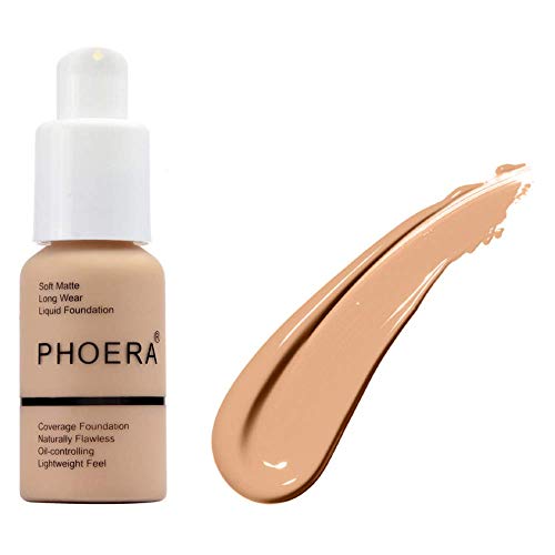 Ownest Matte Phoera Foundation Cream,Full Coverage Oil Control Long Lasting Waterproof Matte Concealer Liquid Foundation,104 Buff Beige-30ml