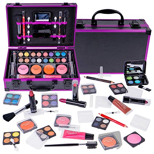 SHANY Carry All Makeup Train Case with All-In-One Professional Makeup and Reusable Aluminum Cosmetics Case - HOLIDAY EXCLUSIVE