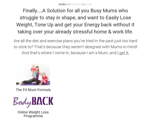 Mum's 'BodyBack' Weight Loss Plan