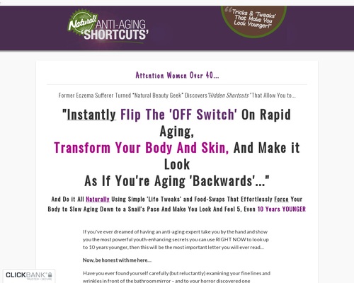 Natural Anti-Aging Shortcuts - NEW High-Converting Anti-Aging Offer!