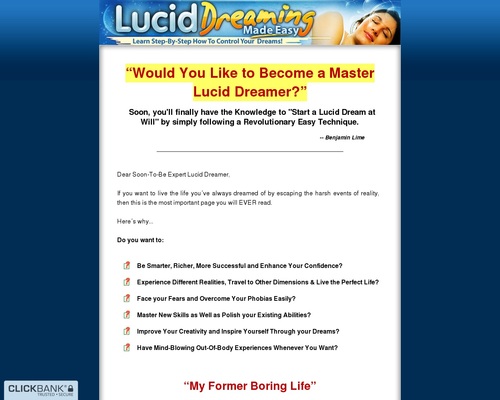 Lucid Dreaming Made Easy - Learn Step-By-Step How To Control Your Dreams